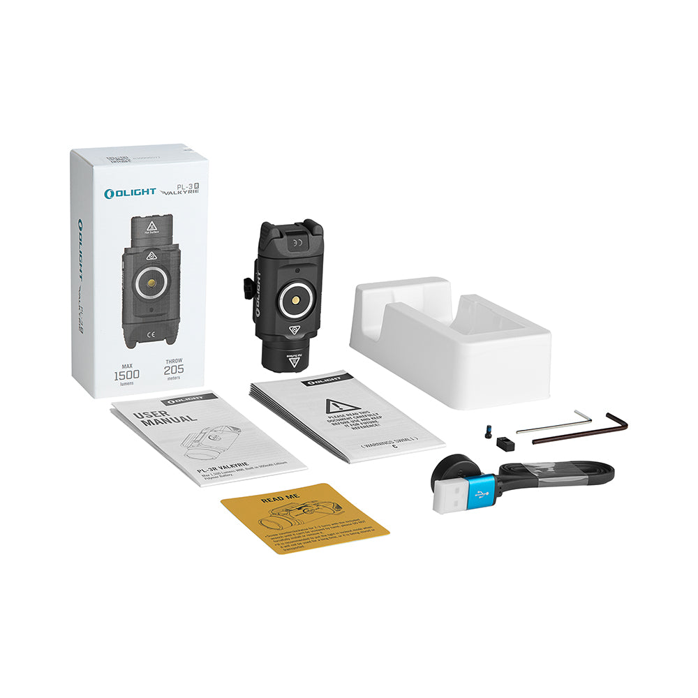 Olight PL-3R Valkyrie 1,500-Lumen Rechargeable Rail Light – Black