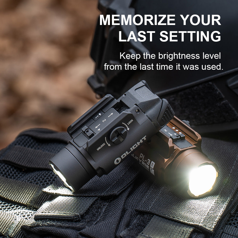 Olight PL-3R Valkyrie 1,500-Lumen Rechargeable Rail Light – Black