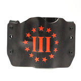 owb three percenter red front of holster